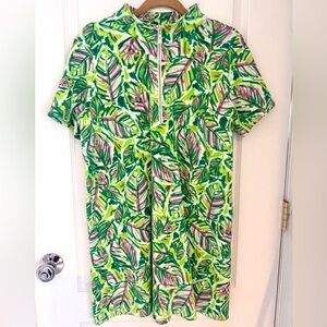 Belle by Kim Gravel Perfect Pique Batik Chic Zip Dress. Size L Like New